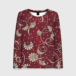 Лонгслив женский Красный бархат, цвет: 3D-принт