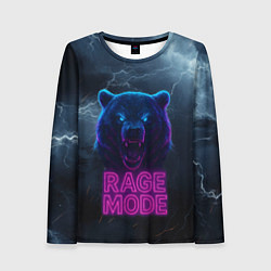 Женский лонгслив Rage mode злой медведь