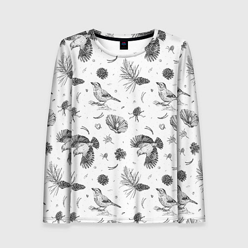 Женский лонгслив Сойка в Бузулукском бору / 3D-принт – фото 1