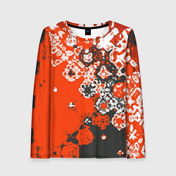 Лонгслив женский Красно-черная метаморфоза, цвет: 3D-принт