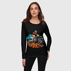 Лонгслив женский Motocross and mountains, цвет: 3D-принт — фото 2