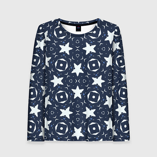 Женский лонгслив Звезды, квадраты, сердечки / 3D-принт – фото 1