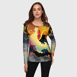Лонгслив женский Завораживающее пламя, цвет: 3D-принт — фото 2