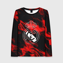 Лонгслив женский Real Madrid красный огонь, цвет: 3D-принт