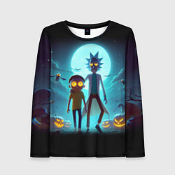 Лонгслив женский Рик и Морти в ночь на хэллоуин, цвет: 3D-принт