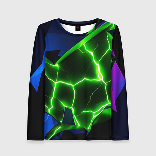 Женский лонгслив Neon green glow / 3D-принт – фото 1