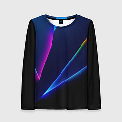 Лонгслив женский Neon colored geometric shapes, цвет: 3D-принт