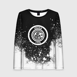 Лонгслив женский Inter белый всплеск краско, цвет: 3D-принт