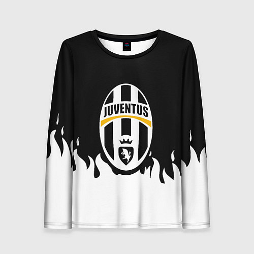 Женский лонгслив Juventus белый огонь / 3D-принт – фото 1