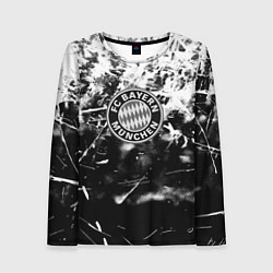 Лонгслив женский Bayern Mnchen черно белая бумага, цвет: 3D-принт