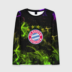 Лонгслив женский Бавария Мюнхен огонь, цвет: 3D-принт