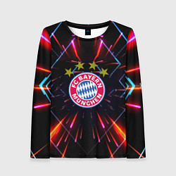 Лонгслив женский Бавария Мюнхен неоновая абстракция, цвет: 3D-принт