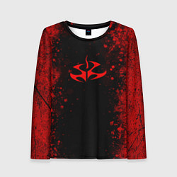 Женский лонгслив Эмблема hitman на черном фоне