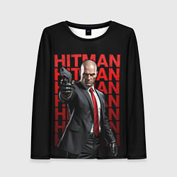 Лонгслив женский Хитман с пистолетом, цвет: 3D-принт
