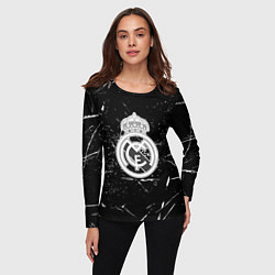 Лонгслив женский Ювентус краски штрихи, цвет: 3D-принт — фото 2