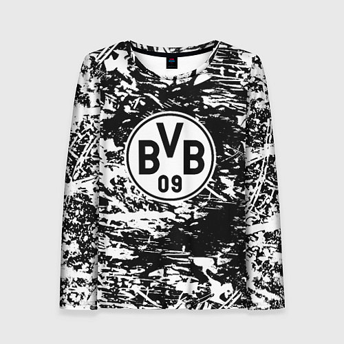 Женский лонгслив Боруссиа белые краски / 3D-принт – фото 1