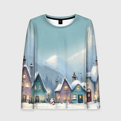 Женский лонгслив Новогодние дома