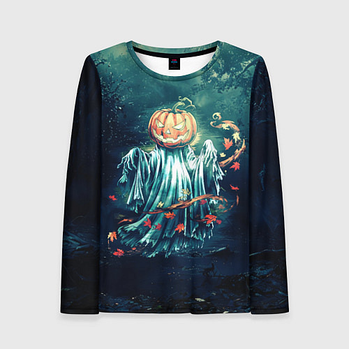 Женский лонгслив Тыква призрак / 3D-принт – фото 1