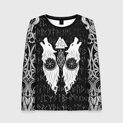 Женский лонгслив Волки воины с символикой