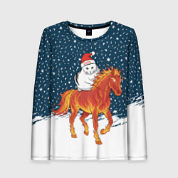 Женский лонгслив Кот Бендер и огненный конь - 2026