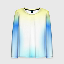Лонгслив женский Color yellow blue white, цвет: 3D-принт