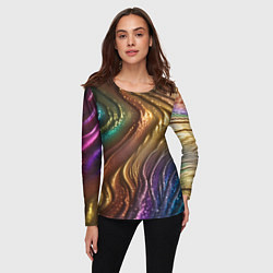 Лонгслив женский Сморщенные складочки жидкости, цвет: 3D-принт — фото 2