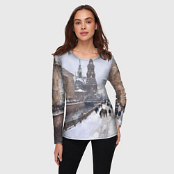 Лонгслив женский Санкт-Петербург зима, цвет: 3D-принт — фото 2