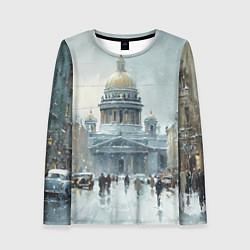 Женский лонгслив Санкт-Петербург зимний пейзаж