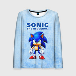 Лонгслив женский Соник - синий ёж, цвет: 3D-принт