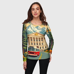 Лонгслив женский Классика у подножия гор, цвет: 3D-принт — фото 2