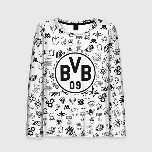 Женский лонгслив Borussia game pattern / 3D-принт – фото 1