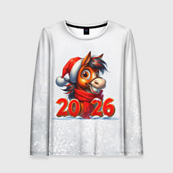 Лонгслив женский Год лошади 2026, цвет: 3D-принт
