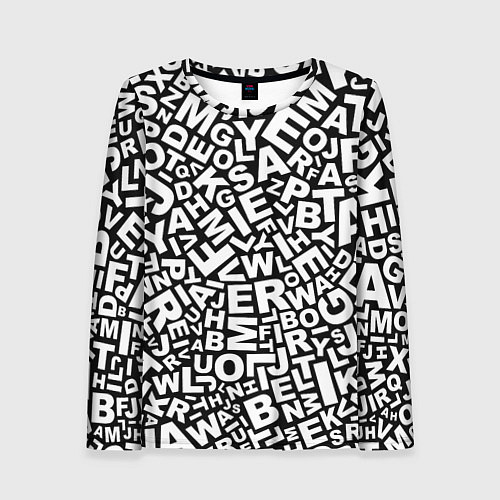 Женский лонгслив Английский алфавит / 3D-принт – фото 1