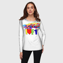 Лонгслив женский Я люблю F1, цвет: 3D-принт — фото 2