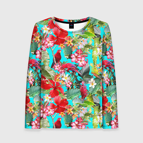 Женский лонгслив Тропический мир / 3D-принт – фото 1
