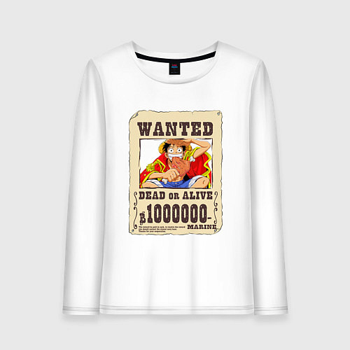 Женский лонгслив Wanted Luffy / Белый – фото 1