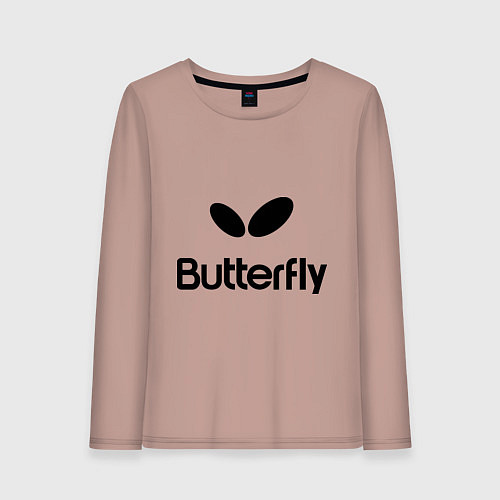 Женский лонгслив Butterfly Logo / Пыльно-розовый – фото 1