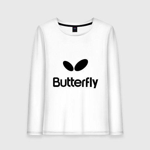 Женский лонгслив Butterfly Logo / Белый – фото 1