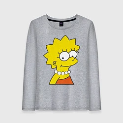 Лонгслив хлопковый женский Lisa Simpson, цвет: меланж