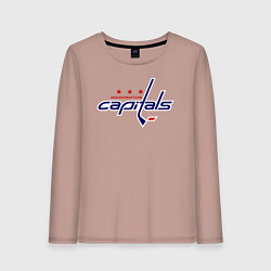 Лонгслив хлопковый женский Washington Capitals, цвет: пыльно-розовый