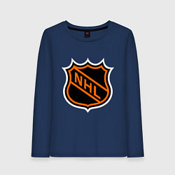 Лонгслив хлопковый женский NHL, цвет: тёмно-синий