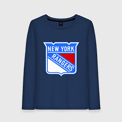 Лонгслив хлопковый женский New York Rangers, цвет: тёмно-синий