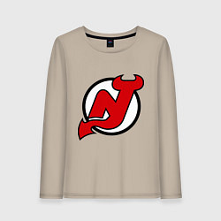 Лонгслив хлопковый женский New Jersey Devils, цвет: миндальный