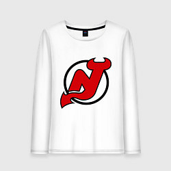 Лонгслив хлопковый женский New Jersey Devils, цвет: белый