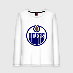 Лонгслив хлопковый женский Edmonton Oilers, цвет: белый