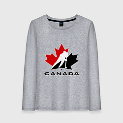Лонгслив хлопковый женский Canada, цвет: меланж