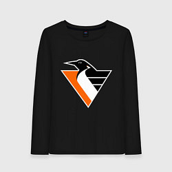 Лонгслив хлопковый женский Pittsburgh Penguins, цвет: черный