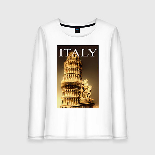 Женский лонгслив Leaning tower of Pisa / Белый – фото 1