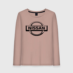 Лонгслив хлопковый женский Nissan club, цвет: пыльно-розовый