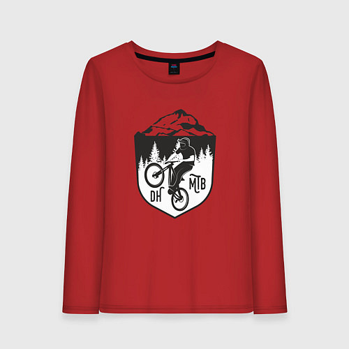 Женский лонгслив Downhill mountain bike / Красный – фото 1